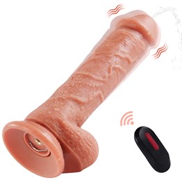 Realistik Titreşimli PenislerLilituShop21,5 cm Uzaktan Kumandalı Su Fışkırtmalı Vantuzlu Realistik Dildo Penis